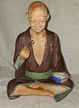 Load image into Gallery viewer, Vintage Hakata Urasaki Doll Japan Seated Man Eating Chopsticks Clay Figurine 9"
