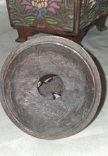 Load image into Gallery viewer, Vintage Chinese Enamel Bronze Incense Burner Censer Foo Dog Lid
