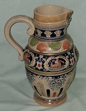 Load image into Gallery viewer, E25 Vintage West Germany Ceramic Relief Pitcher Cherub Floral Design 9.5” Ta

