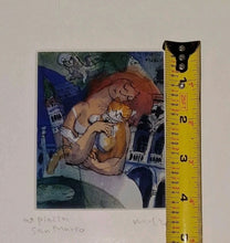 Load image into Gallery viewer, Michael Leu Signed Print “At Piazza San Marco” Framed Contemporary 8x11 Cat Art
