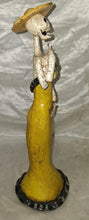 Load image into Gallery viewer, Day of the Dead La Catrina Skeleton Lady Figurine Yellow Dress Resin Statue 13"
