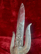 Load image into Gallery viewer, Large Thai Brahma Ritual Trident Dagger Sword Silver Tone 25” Heavy 6 lbs.

