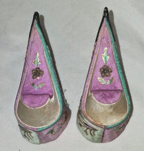 Load image into Gallery viewer, Antique Chinese Silk Embroidered Qing Dynasty Bound Lotus Shoes For Bound Feet
