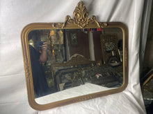 Load image into Gallery viewer, #201 Ornate Antique Gold Wood Framed Accent Mirror 30.5“ X 28“.
