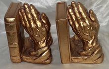 Load image into Gallery viewer, Vintage 1965 Progressive Art Products Praying Hands Holy Bible Bookends Pair
