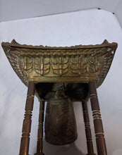 Load image into Gallery viewer, Vintage Oriental Solid Brass Gong Bell Prayer Pagoda Temple 10”

