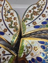 Load image into Gallery viewer, Vintag Japanese/Chinese Cloisonne Enamel Butterfly Puzzle Trinket Box 4 Segments
