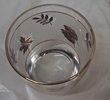 Load image into Gallery viewer, Vintage Libbey Set of 6 Gold Leaf Frosted Rocks Whiskey Lowball Glasses 3"
