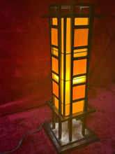 Load image into Gallery viewer, Prairie Mission Tiffany Style Table Lamp 20" High Geometric Metal &amp; Slag
