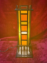 Load image into Gallery viewer, Prairie Mission Tiffany Style Table Lamp 20" High Geometric Metal &amp; Slag
