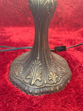 Load image into Gallery viewer, Unique, matching pair of vintage Tiffany style stained glass lamps 24”
