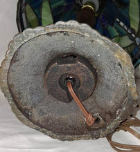 Load image into Gallery viewer, Tiffany Style Dragonfly Stained Glass Table Lamp Blue Green Bronze Base 20”

