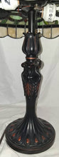 Load image into Gallery viewer, Tiffany Style Stained Glass Table Lamp Floral Rose Shade Bronze Base 2-Light
