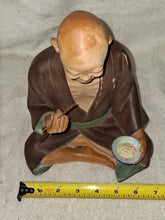 Load image into Gallery viewer, Vintage Hakata Urasaki Doll Japan Seated Man Eating Chopsticks Clay Figurine 9"
