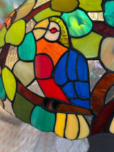Load image into Gallery viewer, Really unique Vintage, Tiffany style hanging lamp parrot and toucan bird motif
