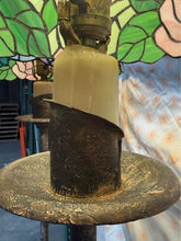 Load image into Gallery viewer, Really unique pair of vintage Tiffany style floor lamps with flower motif and iron bases
