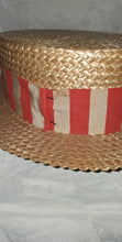 Load image into Gallery viewer, Antique 1920’s-30’s Adam Regent Boater, Skimmer Or Sennit Straw Hat Size 7 1/4”
