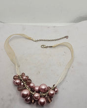 Load image into Gallery viewer, CATHERINE STEIN Style Pink GATHERED MULTI BEAD Pearlescent And Faceted NECKLACE
