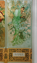 Load image into Gallery viewer, Alphonse Mucha Four Seasons Art Nouveau Lithograph Print Mucha Museum 1998 25x35
