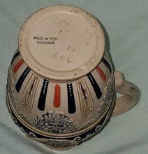 Load image into Gallery viewer, E25 Vintage West Germany Ceramic Relief Pitcher Cherub Floral Design 9.5” Ta
