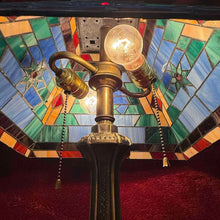 Load image into Gallery viewer, Beautiful and unique, colorful Tiffany style table lamp
