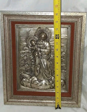 Load image into Gallery viewer, Italian MOD DEP San Jose St Joseph Child Raised Metal Relief Framed 15"
