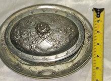 Load image into Gallery viewer, Victorian English Silver Plated Butter Dish Cobalt Blue Glass Liner EPBM
