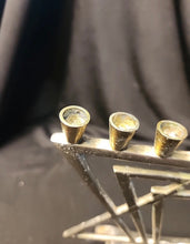 Load image into Gallery viewer, Vintage Menorah Mid Century Silver Tone Hanukkah Israel
