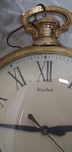 Load image into Gallery viewer, Vintage United Model 40 Pocket Watch Style Plug In Wall Clock Brass Tone USA
