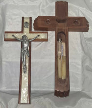 Load image into Gallery viewer, Vintage Catholic Sick Call Last Rites Crucifix Wall Cross Hidden Compartment
