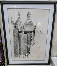 Load image into Gallery viewer, Framed Portrait Lithograph Rabbi Writing Torah Art Jewish Hand Signed &amp; Numbered
