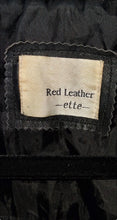 Load image into Gallery viewer, Red Leather ette Women's Black Leather Moto Biker Jacket Quilted Sleeves Size 10
