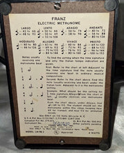 Load image into Gallery viewer, Vintage Franz Electric Metronome LM-FB-3 w/ Manual Papers &amp; Box Tag
