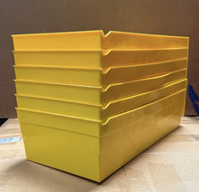 Load image into Gallery viewer, ULINE S-23086 Yellow Plastic Shelf Storage Bins Totes Stackable Lot of 6
