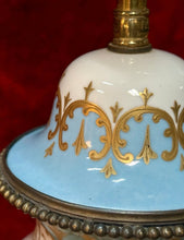 Load image into Gallery viewer, Signed F Peroche Hand Painted French Sevres Porcelain Urn Brass Lamp 28”
