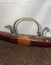 Load image into Gallery viewer, Antique Chinese Wedding Basket with Wood Carved Handles Woven Sides Top EFOC!

