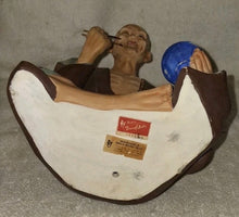 Load image into Gallery viewer, Vintage Hakata Urasaki Doll Japan Seated Man Eating Chopsticks Clay Figurine 9"
