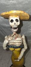 Load image into Gallery viewer, Day of the Dead La Catrina Skeleton Lady Figurine Yellow Dress Resin Statue 13"
