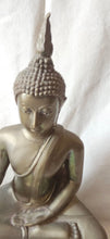 Load image into Gallery viewer, Vintage brass bronze finish seated Laos Thai Buddha Statue lotus pose
