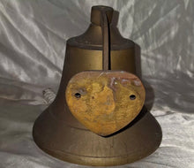 Load image into Gallery viewer, Vintage Solid Brass Wall Mount Bell w/ Bracket &amp; Rope Pull Nautical Farm School

