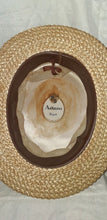 Load image into Gallery viewer, Antique 1920’s-30’s Adam Regent Boater, Skimmer Or Sennit Straw Hat Size 7 1/4”
