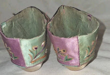 Load image into Gallery viewer, Antique Chinese Silk Embroidered Qing Dynasty Bound Lotus Shoes For Bound Feet
