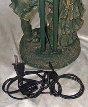 Load image into Gallery viewer, Vintage Art Nouveau Style Double Tulip Glass Table Lamp Romantic Kissing Couple
