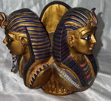 Load image into Gallery viewer, Vintage Summit Collection Egyptian Triple Pharaoh Candle Holder Resin Arcadia CA
