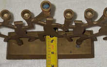 Load image into Gallery viewer, Vintage Brass Dancing Figures 9 - Light Candlestick Holder Menorah Judiaca
