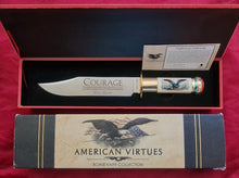 Load image into Gallery viewer, COURAGE - AMERICAN VIRTUES Bowie Knife Collection 12" w/ COA, Box, Limited Ed.
