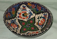 Load image into Gallery viewer, E24 Turkish Kutahya Style Hand Painted Floral Ceramic Bowl 7” Multicolor Pottery
