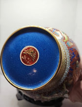 Load image into Gallery viewer, Vintage Beijing China Cloisonne Enamel Vase W/ Base
