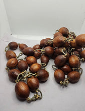 Load image into Gallery viewer, Massive Vintage 74” Olive Wood Rosary Heart Shaped Center
