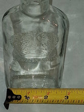 Load image into Gallery viewer, Vintage St. Pierre Smirnoff Embossed Crown Clear Glass Liquor Bottle Flask 7”

